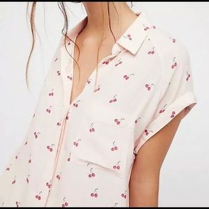 Free People Rails cherry top, size M
